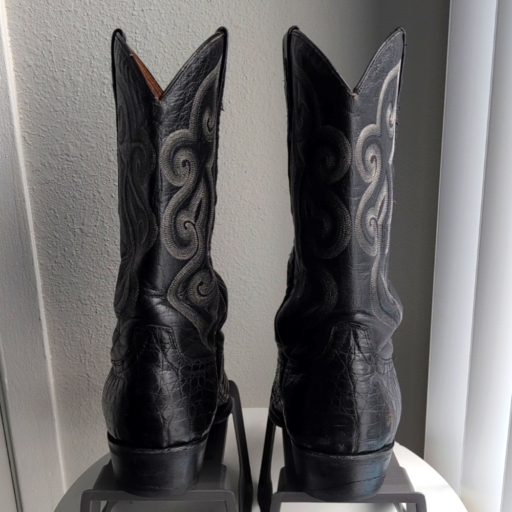 SEDONA WEST Men's Geniune Leather Black Alligator Boots - Picture 3 of 12